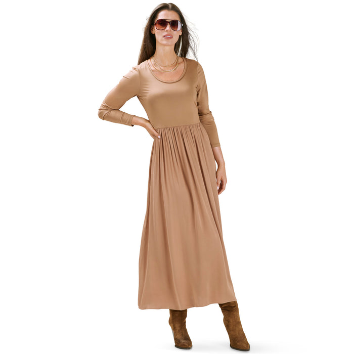 lily morgan Women's Knit Woven Midi Dress