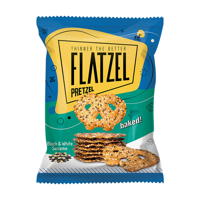 Flatzel Black & White Sesame Pretzel, 85 g