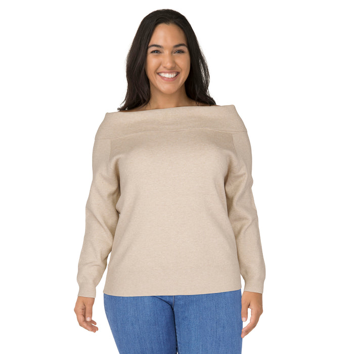 lily morgan Women's Plus Off-The-Shoulder Sweater