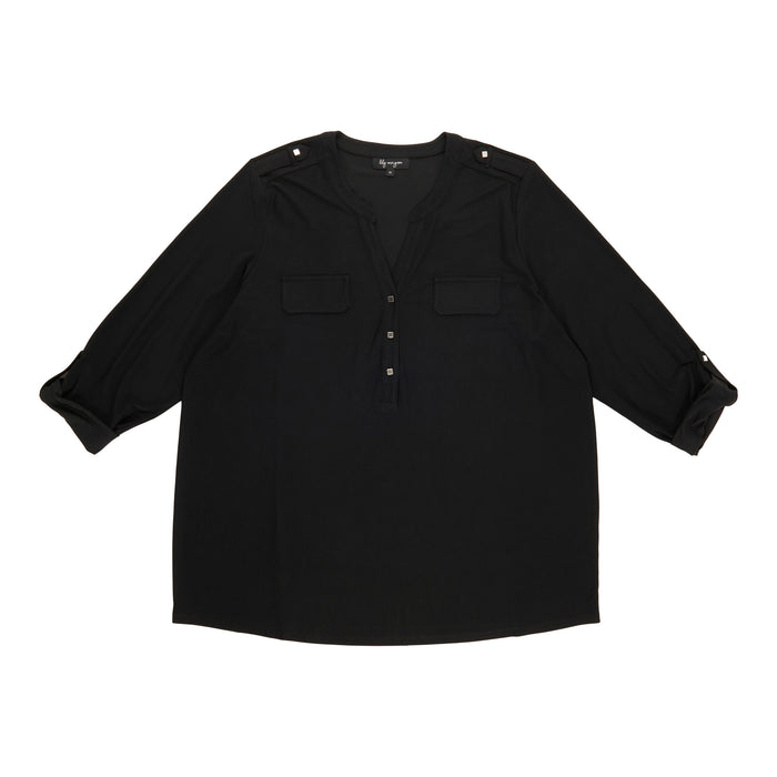 lily morgan Women's Plus V-Neck Blouse