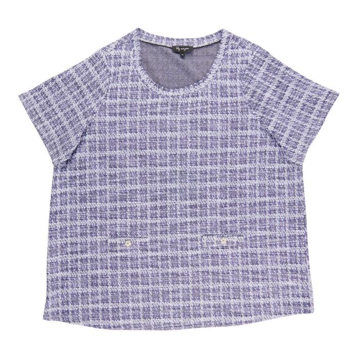 lily morgan Women's Plus Knit Tweed Top