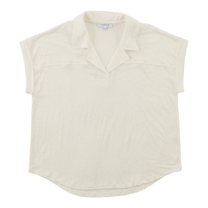 Haut à col polo et manches courtes mySTYLE pour femmes