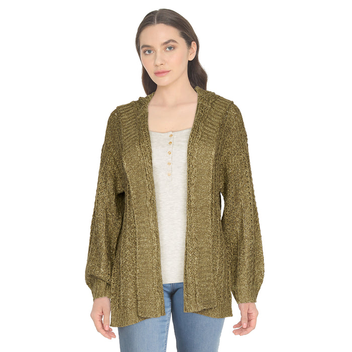 mySTYLE Women's Hooded Cardigan