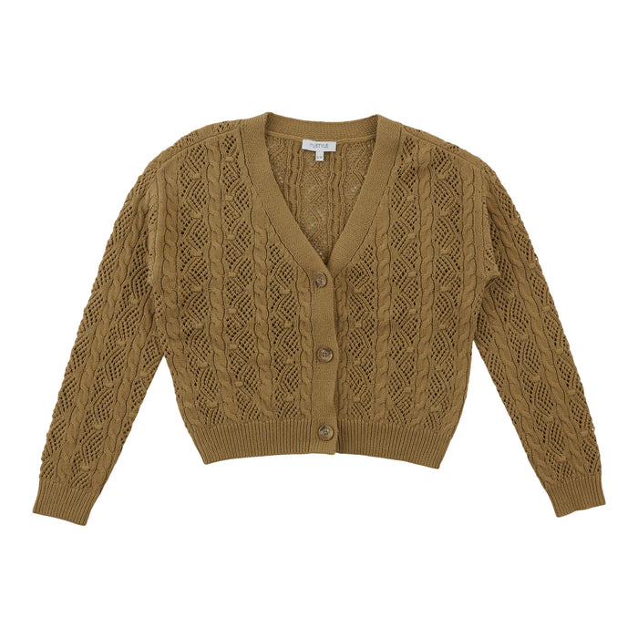 mySTYLE Women's Open Stitch Cable Cardigan