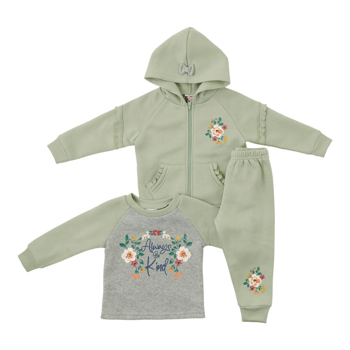 Infant Girls' Long Sleeve Fleece Set, 3-Piece, 12-24 Month