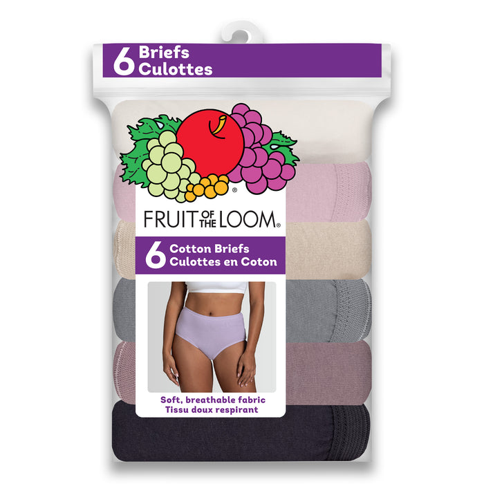Culottes en coton Fruit of the Loom pour femmes - emb. de 6, assortiment