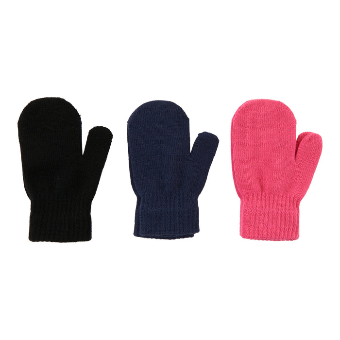 Girls' Magic Stretch Mittens, 3-Pack