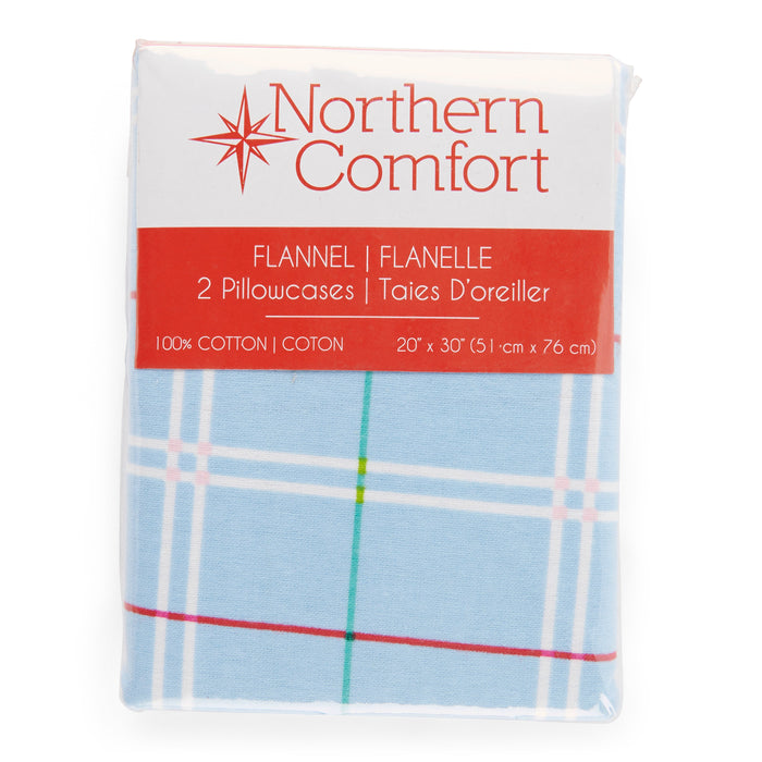 Taies d'oreiller en flanelle Confort nordique, assortiment, emb. de 2