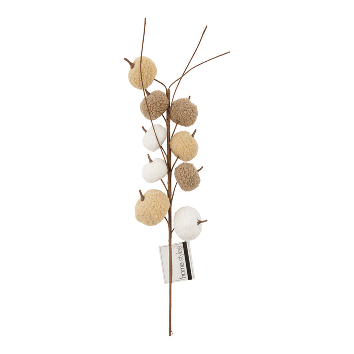 Décoration florale avec pompons en sherpa HomeStyles, 23 po