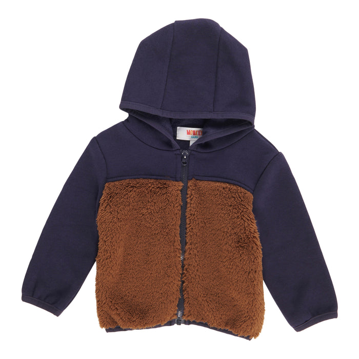 MONKEY BARS Infant Boys' Varsity Plush Hooded Jacket, 12-24 Month