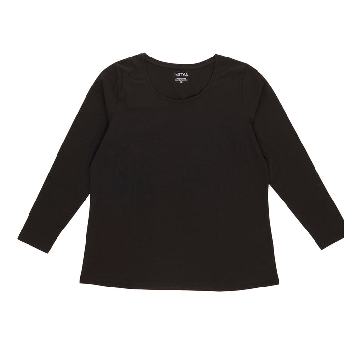 mySTYLE Women's Plus Stretchy Long Sleeve Tee