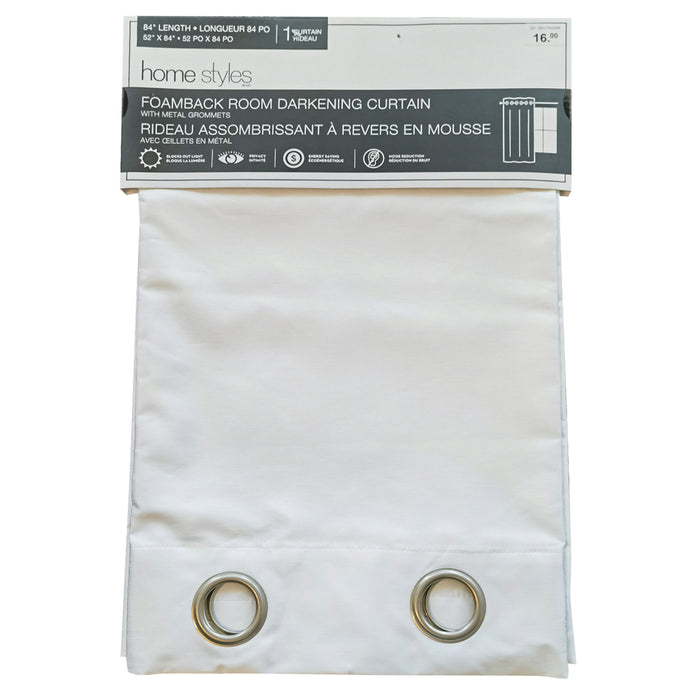 HomeStyles Thermal Foam Back Room Darkening Curtain, 52-in x 84-in.