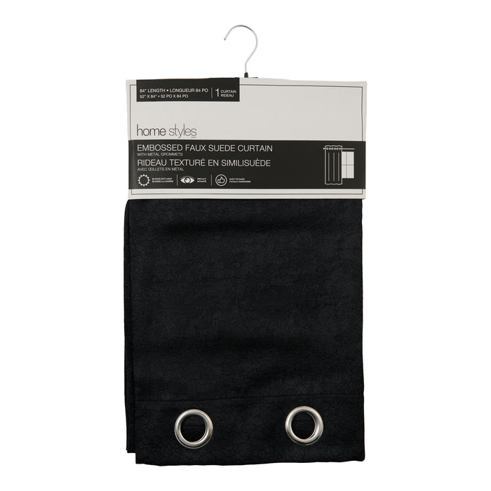 Rideau opaque gaufré en faux Suède HomeStyles – 52 po x 84 po