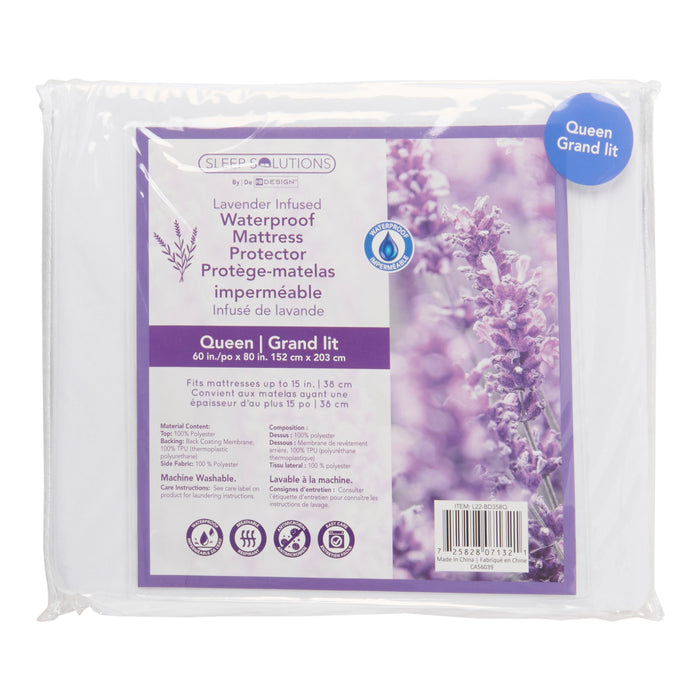 Protège-matelas parfumé à la lavande, grand lit