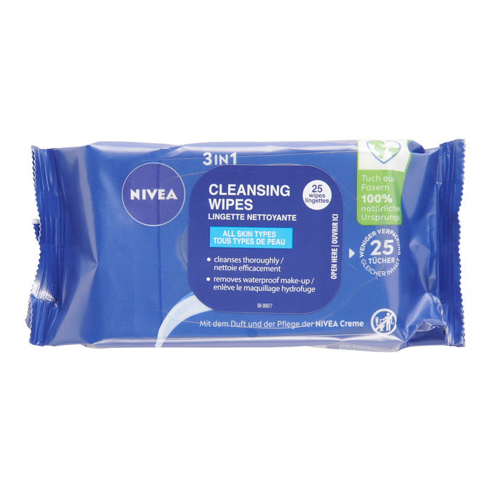 Lingettes nettoyantes pour le visage Nivea, emb. de 25