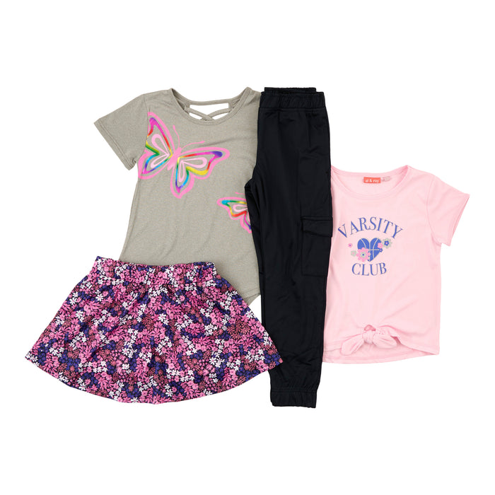 Toddler Girls' Activewear Set, 4-Piece