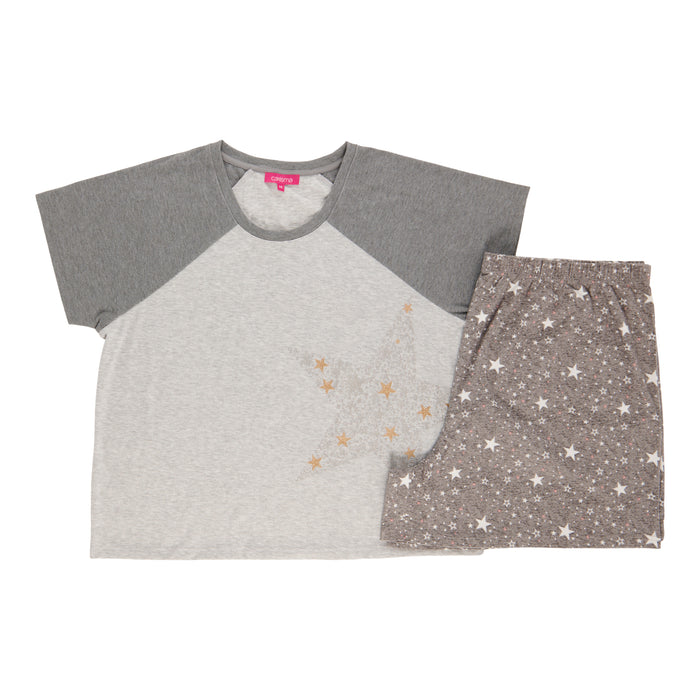 Carisma Women's Plus Raglan PJ Boxer Set, 2-Piece