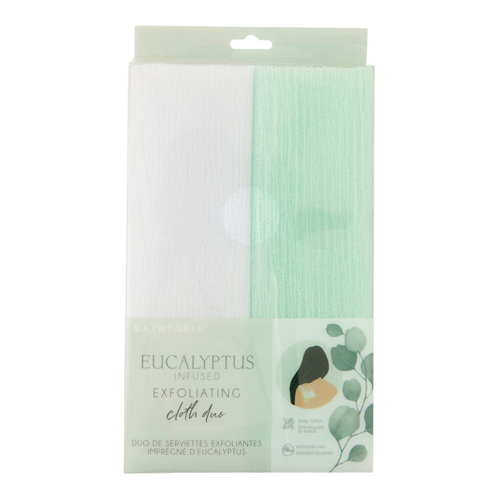 Exfoliating Cloths, Eucalyptus Infused, 2-Pack