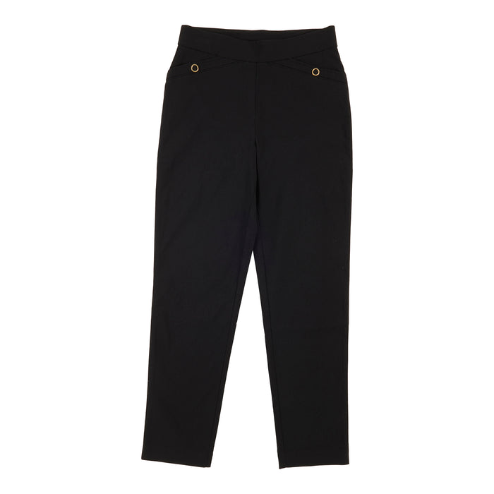 lily morgan Women's Straight Leg pants with Button Detail, Black