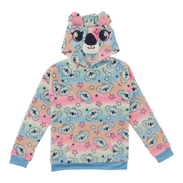Haut en satin à capuchon avec personnage Inspiration automnale BELLA & BIRDIE pour filles