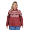 mySTYLE Women's Plus Faie Isle Mock-Neck Sweater