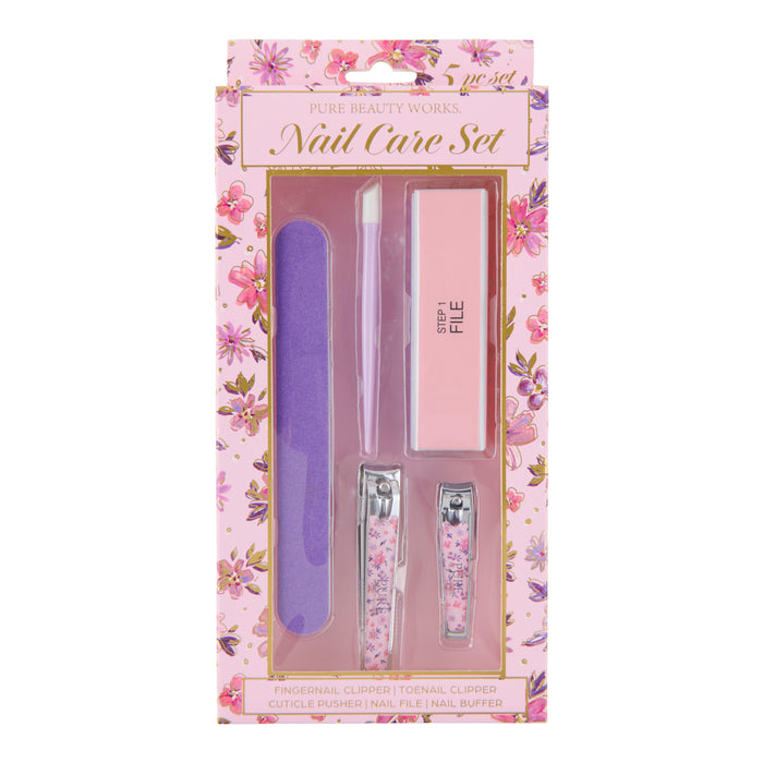 Pure Beauty Works Purple Nail Care Set, 5-Pieces