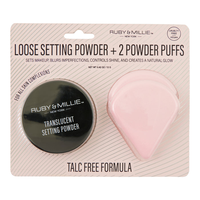 Ruby & Millie Loose Setting Powder + 2 Powder Puffs