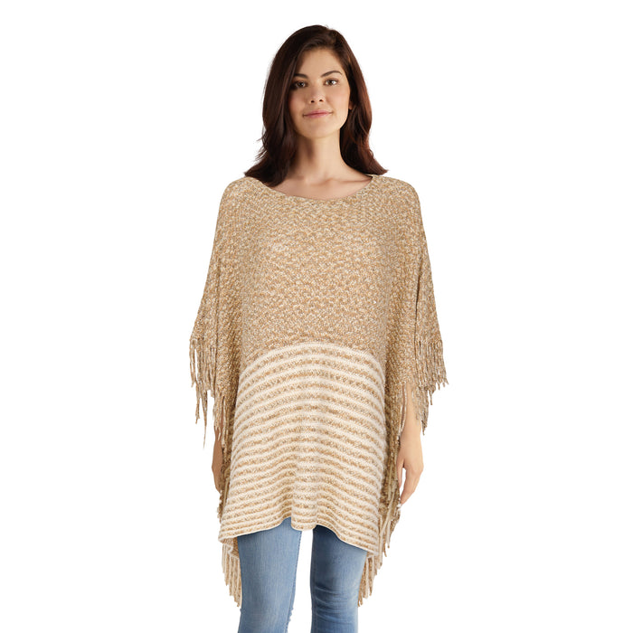 Poncho carré en tricot pour femmes