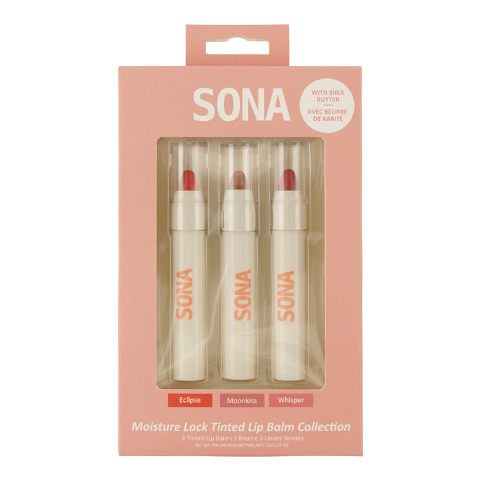 SONA Tinted Lip Balm, 3-Pack