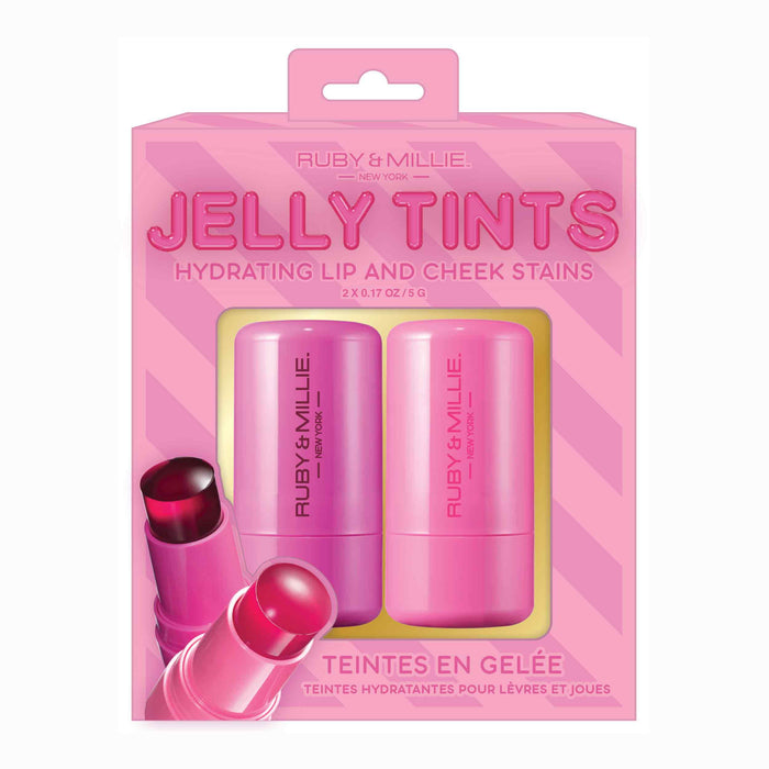 Ruby & Millie Jelly Tints Lip and Cheek Stains, Sprinkle Blast, 2-Pack