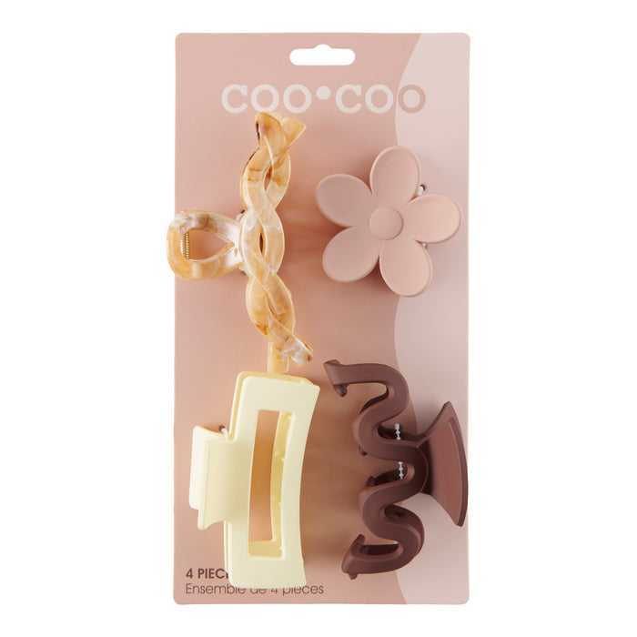 Coo Coo Assorted Claw Clips, 4-Piece