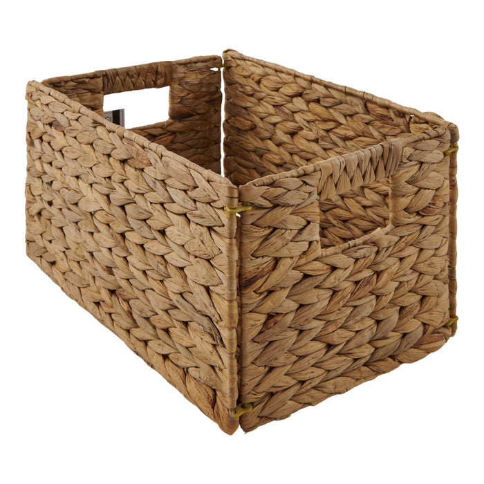 Panier en jacinthe d'eau avec poignées HomeStyles - petit, 14 po x 5 po x 7,5 po