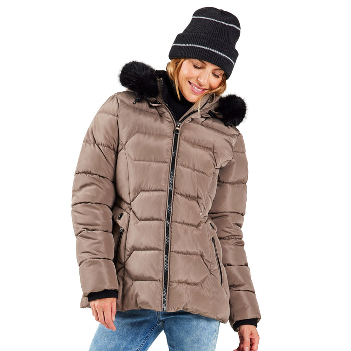 lily morgan Women's Deluxe Quilted Short Parka, -30°C