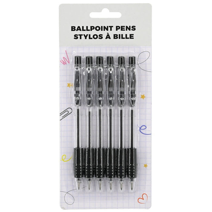 Giant Value Ballpoint Pens, Black, 6 Pack