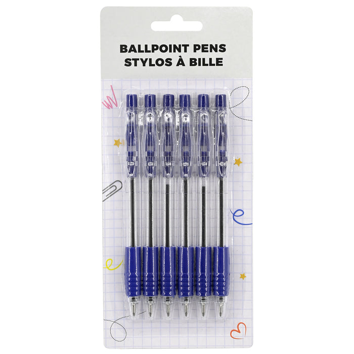Giant Value Ballpoint Pens, Blue, 6 Pack
