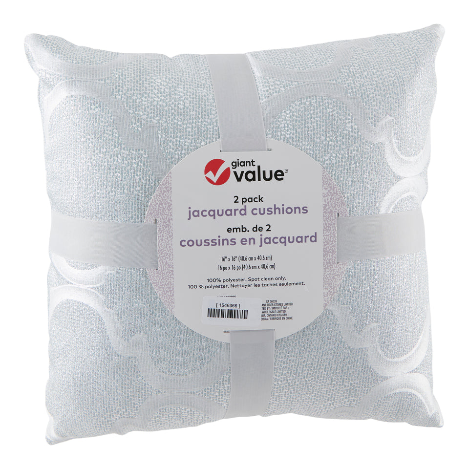 Giant Value Jacquard Cushions, 16-in x 16-in, 2 Pack – Giant Tiger