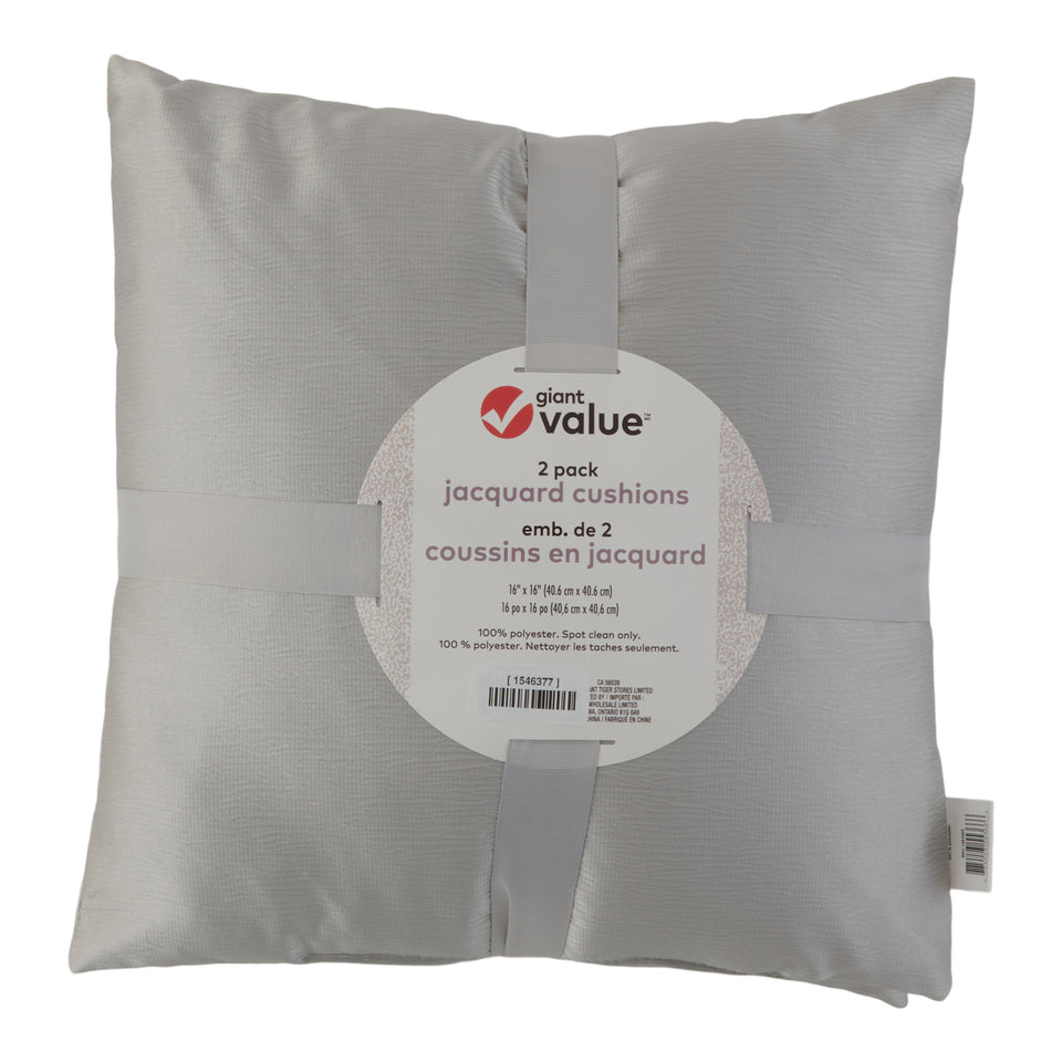 Giant Value Jacquard Cushions, 16-in x 16-in, 2 Pack – Giant Tiger