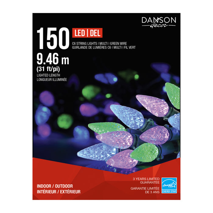 Guirlande de 150 ampoules C6 à DEL Danson Décor - ton bijou, 31 pi