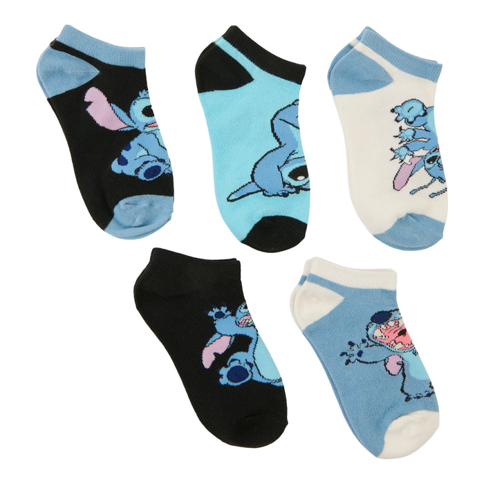 Girls' Licensed Stitch Ankle Socks, 5-Pack
