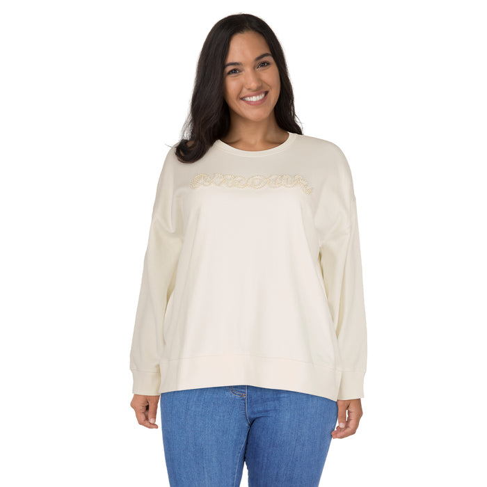 mySTYLE Women's Plus Pearl Sweatshirt
