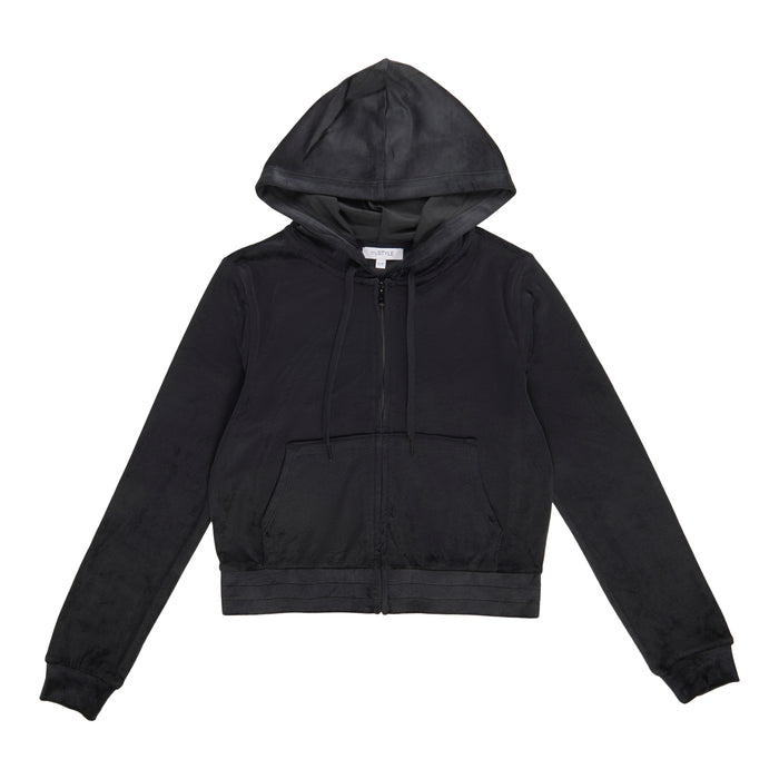 Veste en velours à capuchon mySTYLE pour femmes