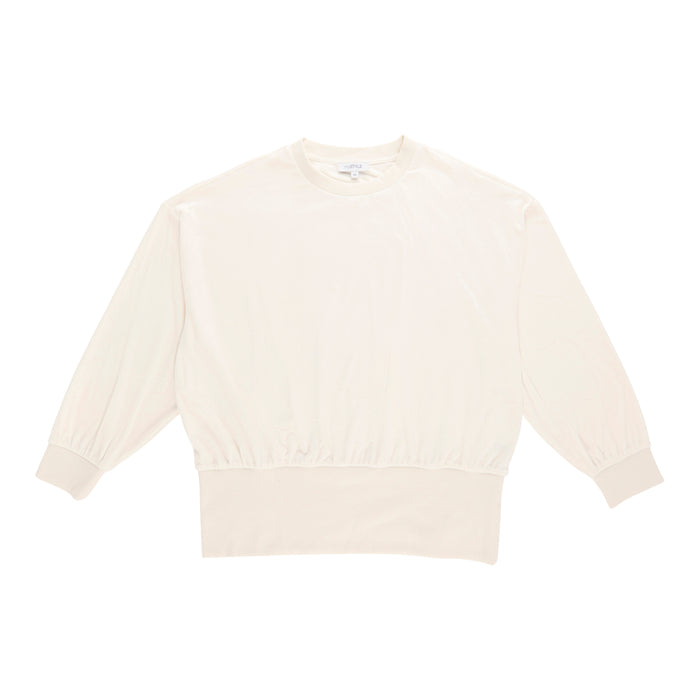 mySTYLE Women's Plus Velour Crew Neck Top