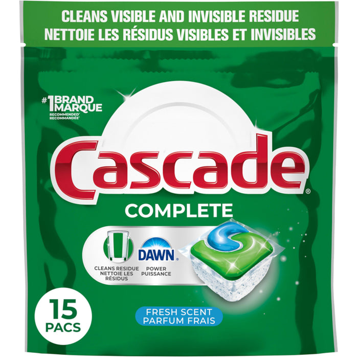 Cascade Complete Dishwasher Pods, Fresh Scent, 15-Pack