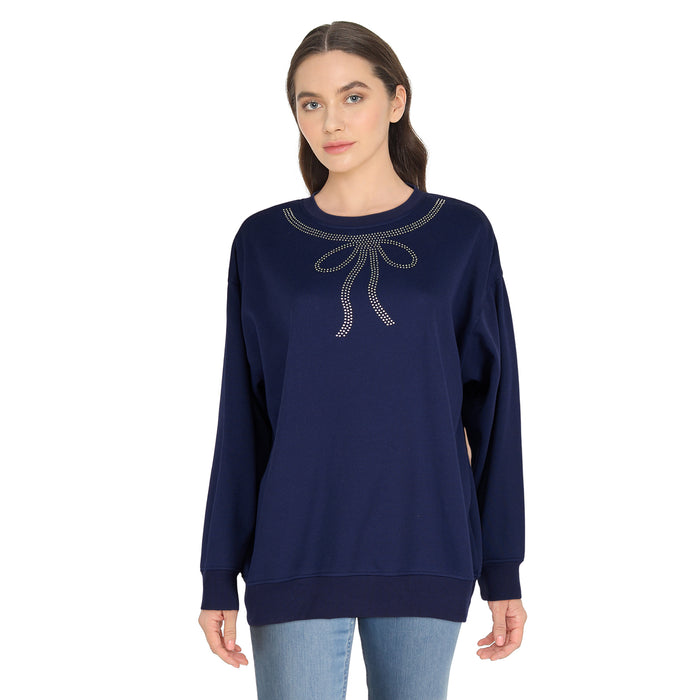 mySTYLE Women's Embellished Crew Neck Top