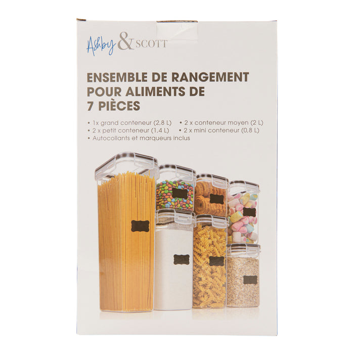 Ens. de contenants hermétiques pour aliments – 7 pièces