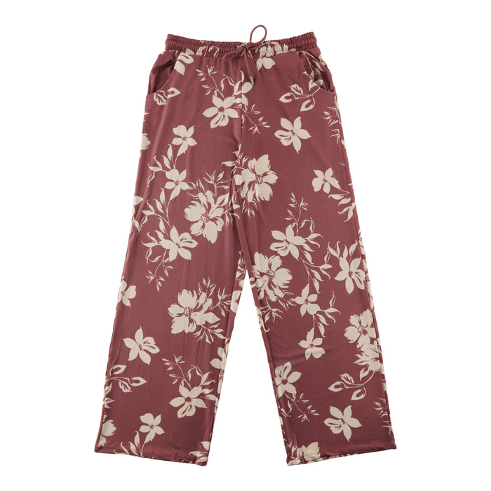 Pantalon en tricot à enfiler à taille haute avec imprimé pour femmes