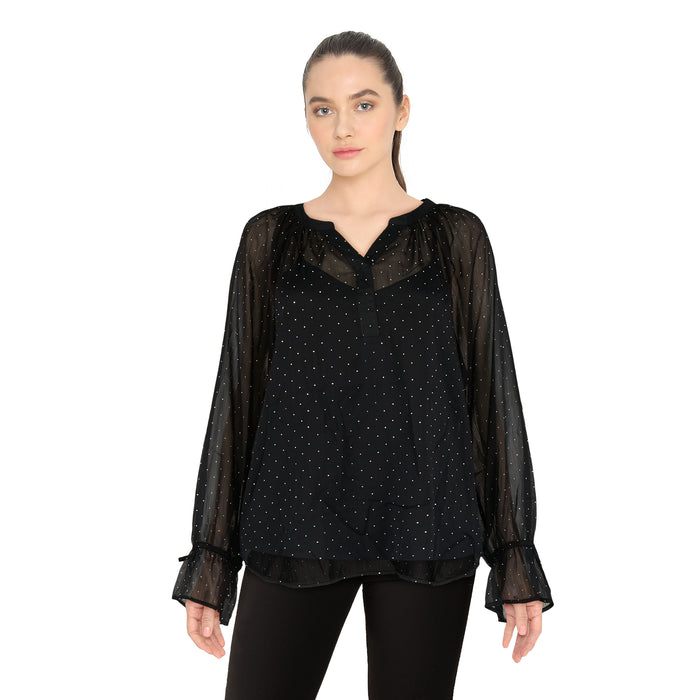 Blouse cloutée à manches longues lily morgan pour femmes