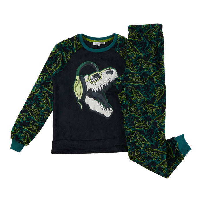 SURVIVAL GEAR Boys' Winter Mood Plush Long Sleeve PJ Set, 2-Piece
