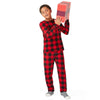 Pyjama à manches longues à imprimé carreauté Noël douillet pour garçons, 2 pièces
