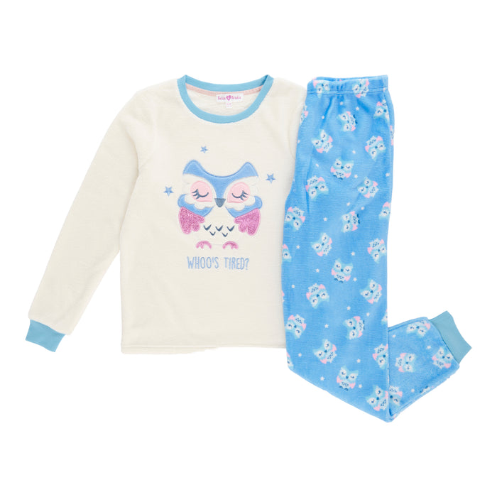 Pyjama à manches longues en peluche avec applique Pays nordique pour filles BELLA & BIRDIE, 2 pièces